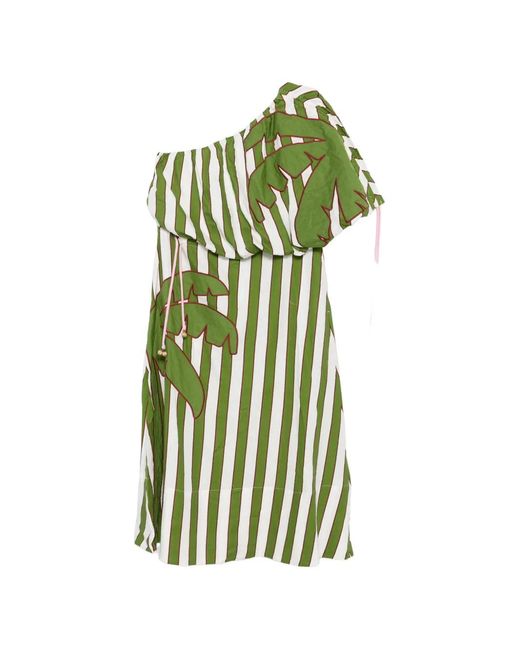 emerald green mini bodycon dress Monstera Leaf Midi Dress by FARM Rio main image 0