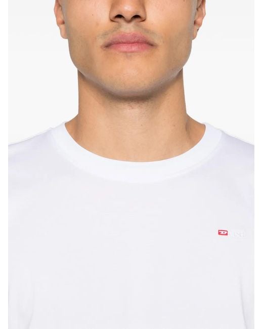 DIESEL White T-Norm-Microdiv T-Shirt for men