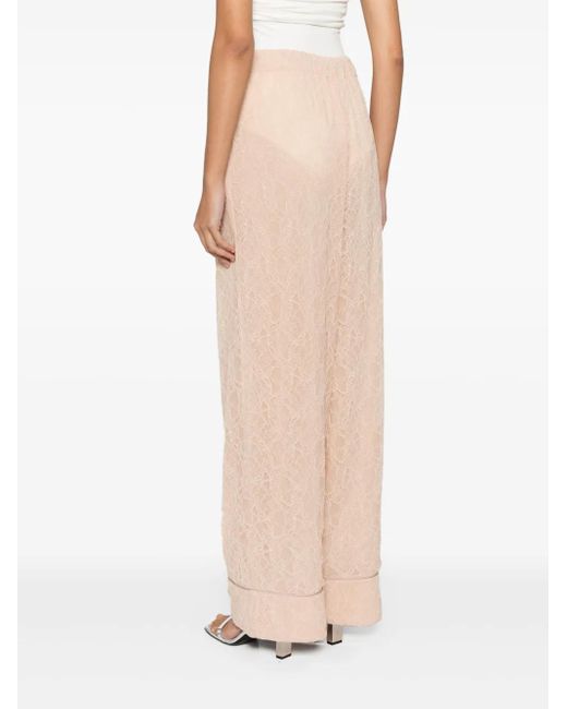 Philosophy Di Lorenzo Serafini Natural Lace Wide-Leg Trousers