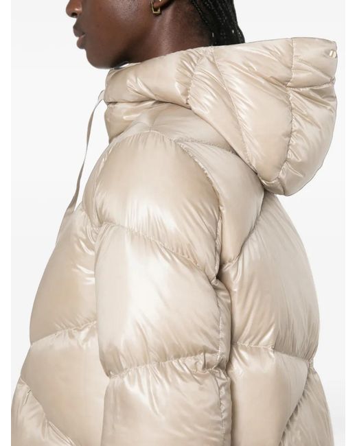 Herno Natural Quilted Hooded Jacket