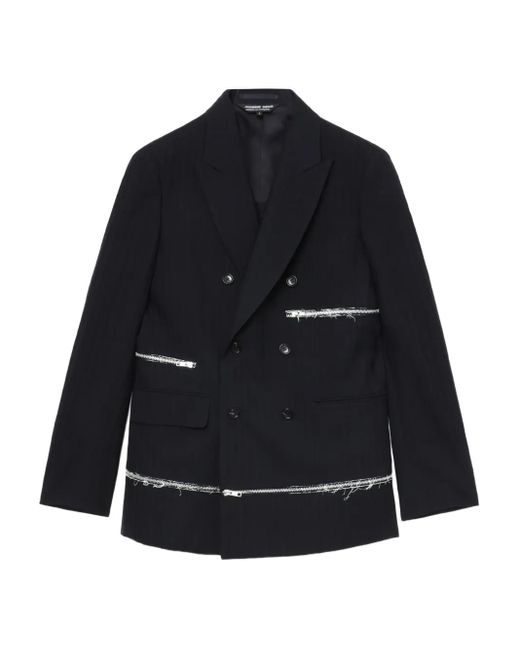 Comme des Garçons Blue Zip-Detail Blazer for men