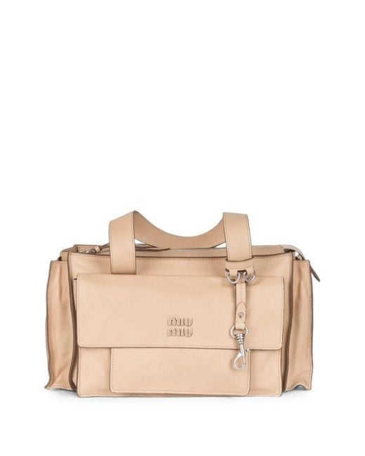 Miu Miu Natural Logo-Plaque Shoulder Bag
