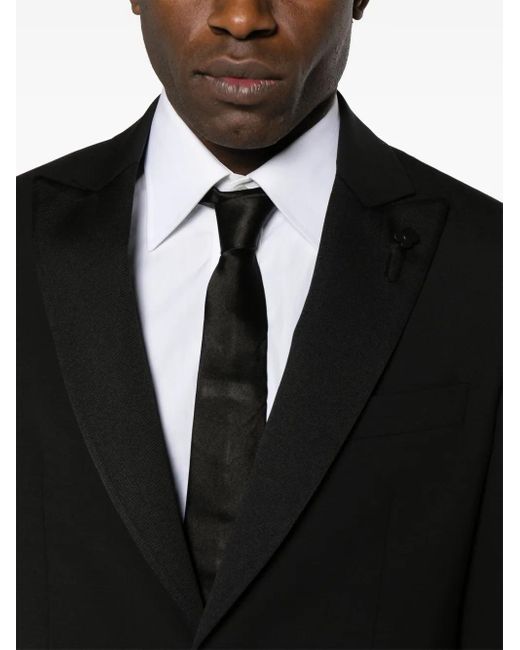 Lardini Black Single-Breasted Wool-Blend Suit for men