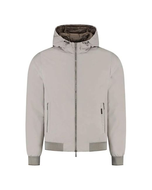 Moorer Gray Zip-Up Hooded Jacket for men