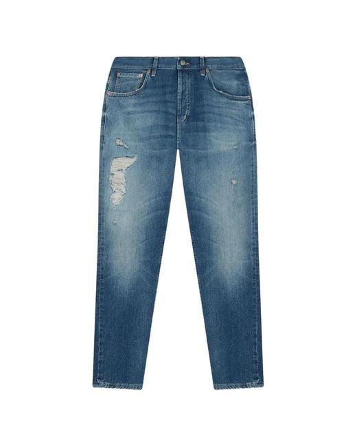 Dondup Blue Distressed Trousers for men