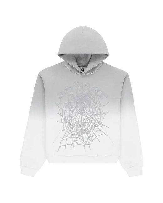 Sp5der White Og Web V2 Ombré Hoodie for men