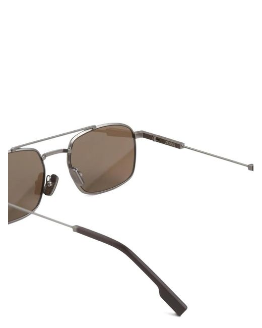 Zegna Metallic Lunettes De Soleil Marfa À Monture Rectangulaire for men
