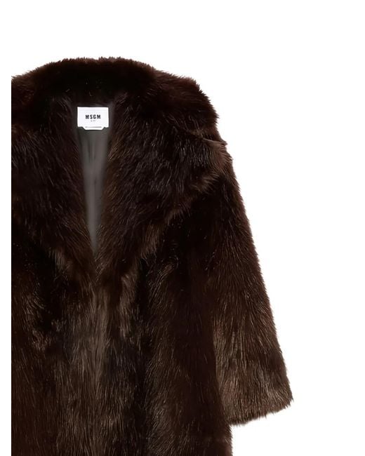 MSGM Brown Long-Sleeves Coat