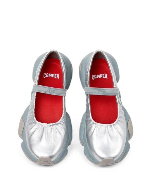 Camper White Karst Leather Ballet Flats