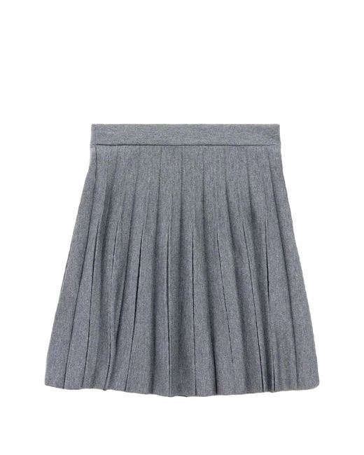 Balenciaga Gray Pleated Elasticated Skirt
