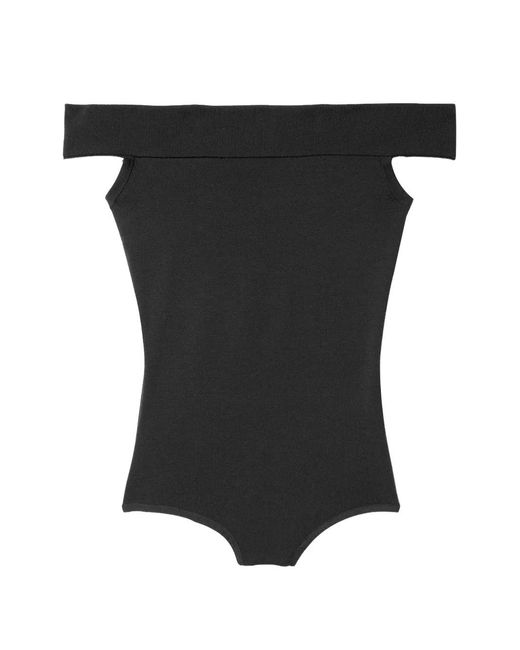 Michael Kors Black Off-Shoulder Bodysuit