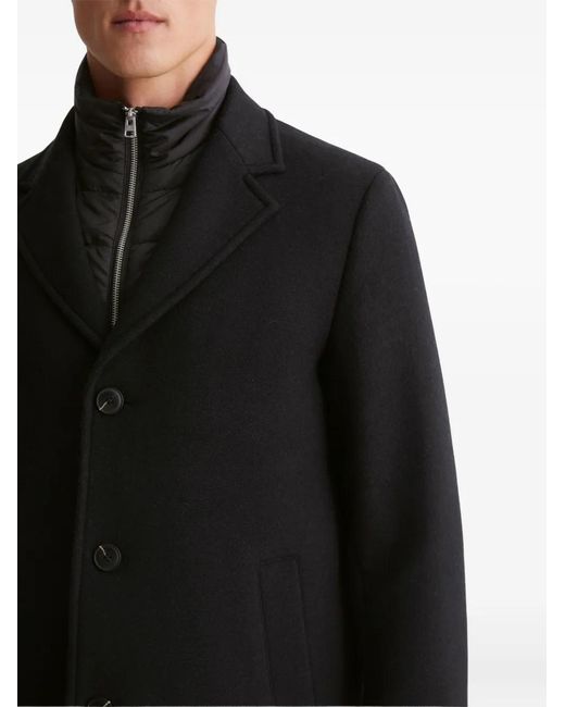 Marc O' Polo Black Single-Breasted Wool Coat for men