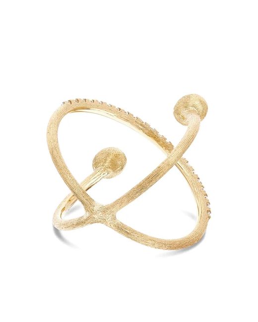 Nanis Metallic 18K Small Élite Diamond Criss-Cross Ring