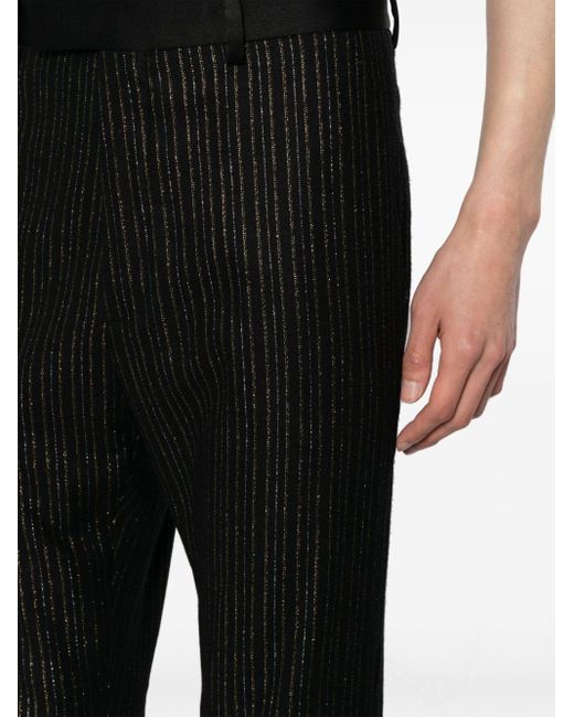 Amiri Black Pinstriped Wool-blend Trousers for men