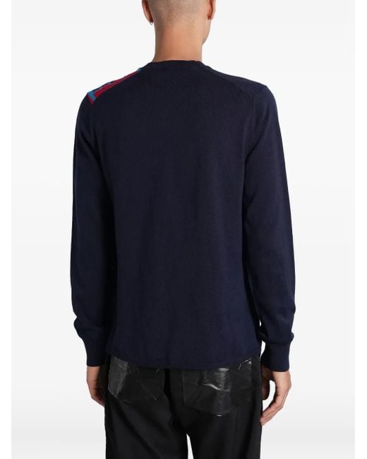 Comme des Garçons Blue Graphic-Panel Sweater for men