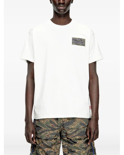 DIESEL White T-Norm-T3 Graphic-Patch T-Shirt for men