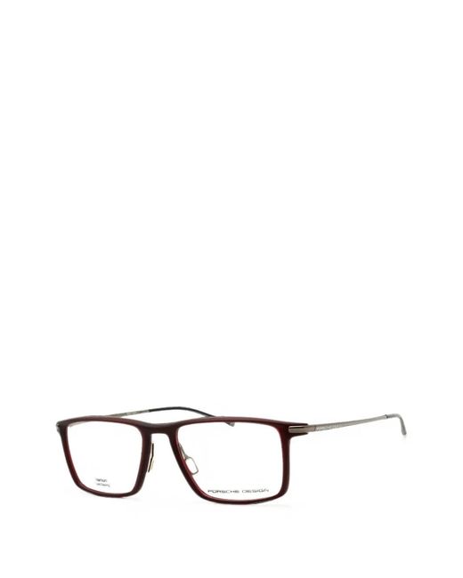 Porsche Design Black Rectangle-Frame Glasses for men