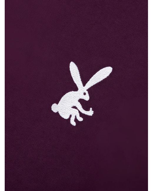 by Parra Purple Thumbs Up Embroidered-Logo T-Shirt for men