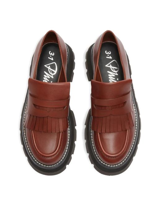 3.1 Phillip Lim Brown Kate Leather Loafers