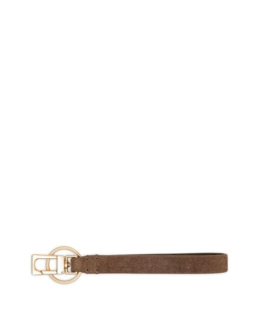 Yu Mei White Suede Keyring