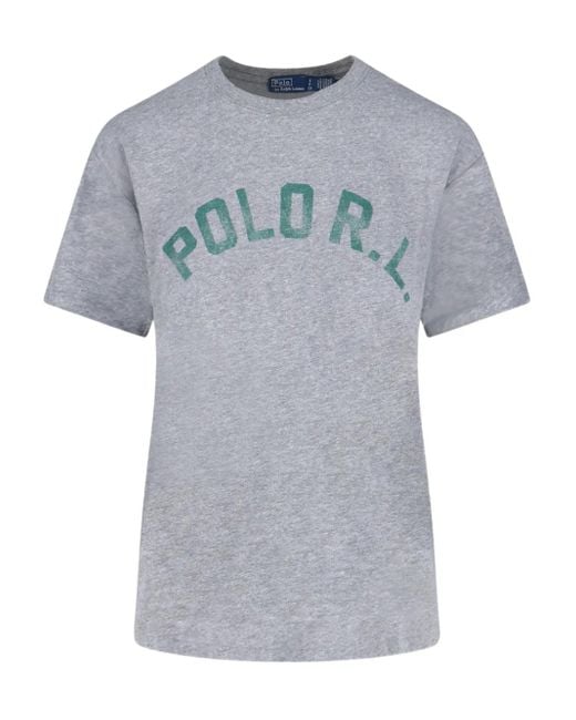 Polo Ralph Lauren Gray Crew Neck Graphic Logo T-Shirt