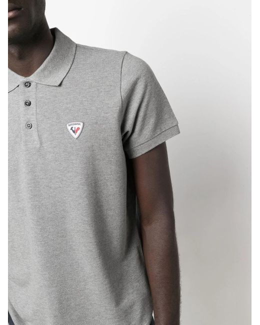 Rossignol Gray Logo-Applique Polo Shirt for men
