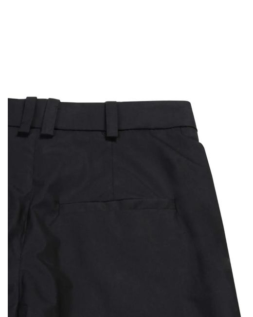 Malloni Black Pleated Cotton Trousers