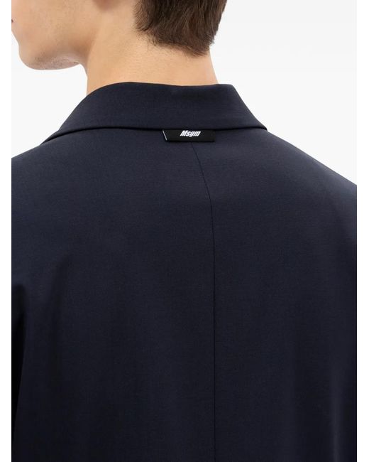 MSGM Blue Notched-Lapel Single-Breasted Blazer for men