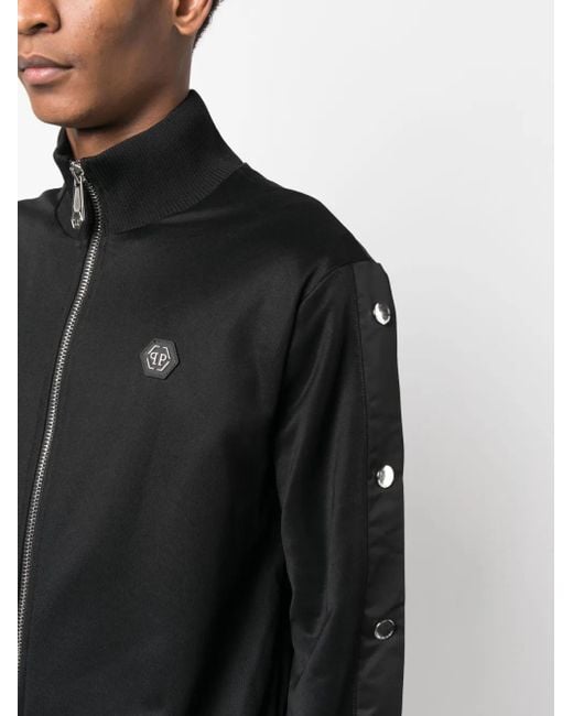Philipp Plein Black Appliqué-Detail Bomber Jacket for men