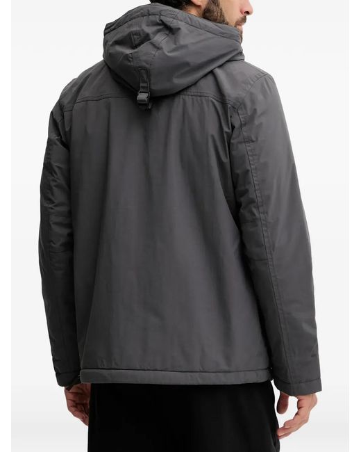Napapijri Gray Hooded Patch Jacket for men