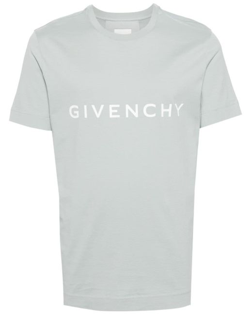 T-shirt en coton à logo imprimé Givenchy pour homme en coloris Gray