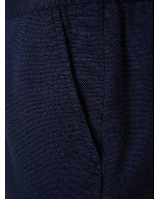 Gran Sasso Blue Drawstring Cargo Shorts for men