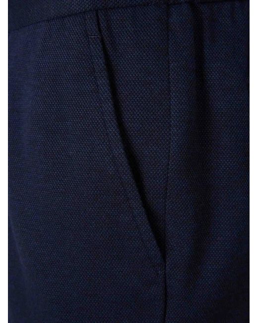 Gran Sasso Blue Drawstring Cargo Shorts for men