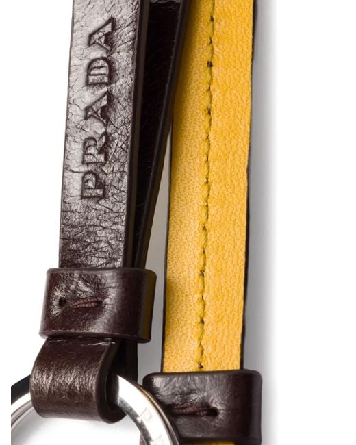 Prada Metallic Leather Keychain Charm for men