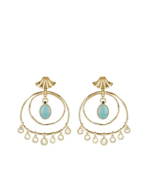 Chloé Metallic Circle-Shaped Stone-Embellished Earrings