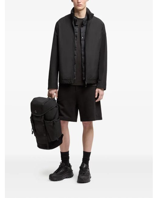 Moncler Black Elasticated-Waist Cotton Shorts for men