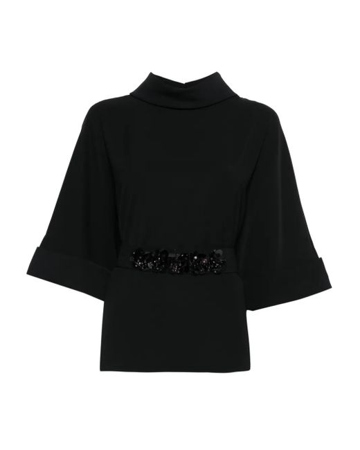 P.A.R.O.S.H. Black Bluse Mit Gürtel