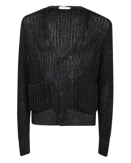 メンズ Lardini Vネック カーディガン Black