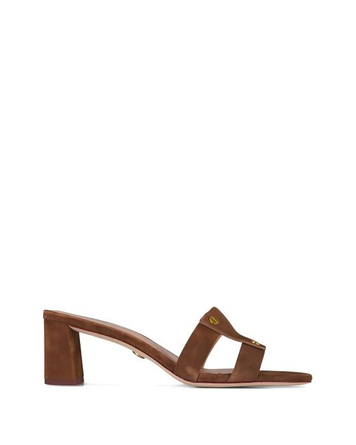 Veronica Beard Brown Studded Heeled Sandals