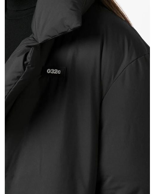 032c Black Padded Oversize Long Coat