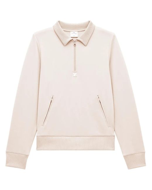 Polo Con Zip di Courreges in Natural da Uomo