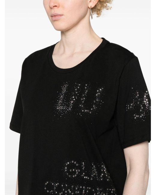 Liu Jo Black Crystal-embellished Cotton Shirt