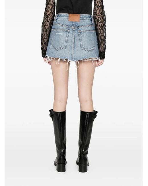 Alexander Wang Blue Ripped Zip Shorts