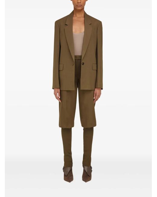 Ferragamo Green Single-Breasted Blazer