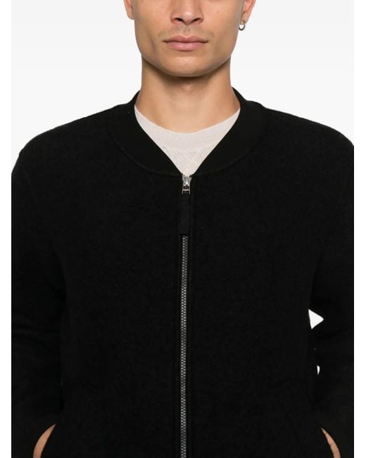 Universal Works Black Zip Bomber Jacket for men
