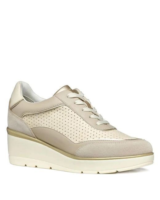 Geox White Ilde Wedge Sneakers