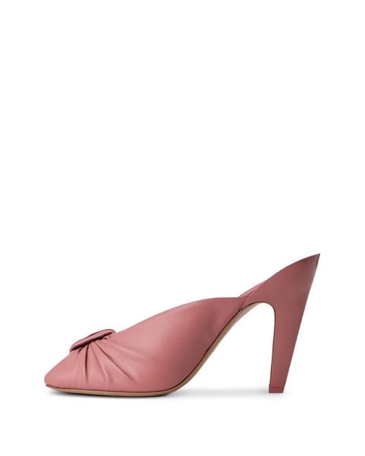 Chloé Pink Knotted Pointed-Toe Mules