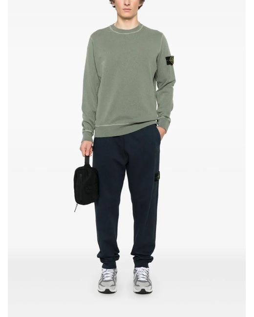 Stone Island Blue Logo Patch Track Pants for men