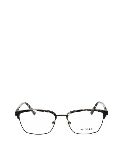 Guess Gray Rectangle-Frame Glasses for men
