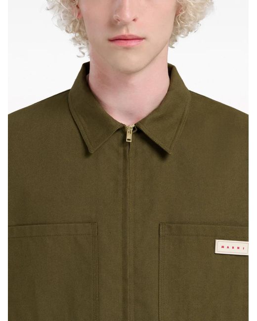 Camicia Con Zip di Marni in Green da Uomo